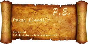 Paksi Elemér névjegykártya