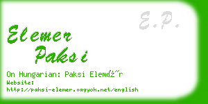 elemer paksi business card